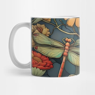 Dragonflies Flying Among The Flowers Mug